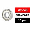 3x7x3mm HS Metal Shielded Bearing SET x10 pcs